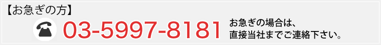 お急ぎの場合は直接お電話ください。